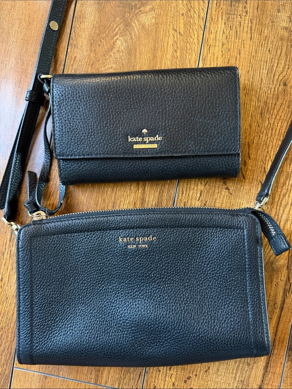 kate spade Black Leather Crossbody and Wallet Set